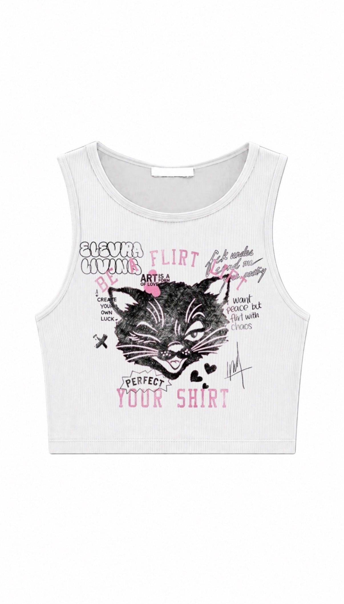 Elevra Flirt With Chaos Cat Crop Top
