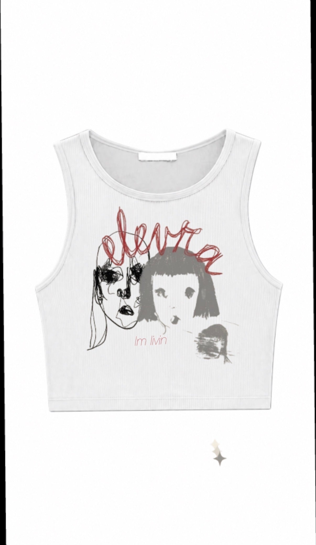 Elevra I'm Livin Faces Crop Top
