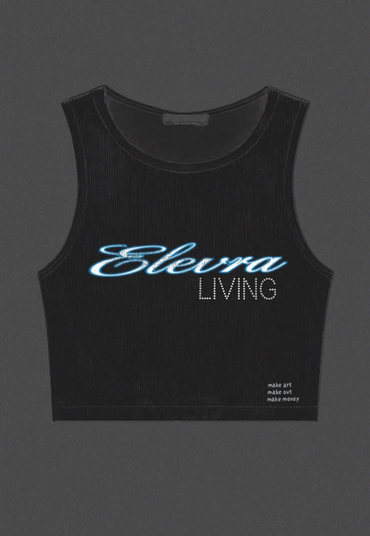 Black Elevra Living crop top