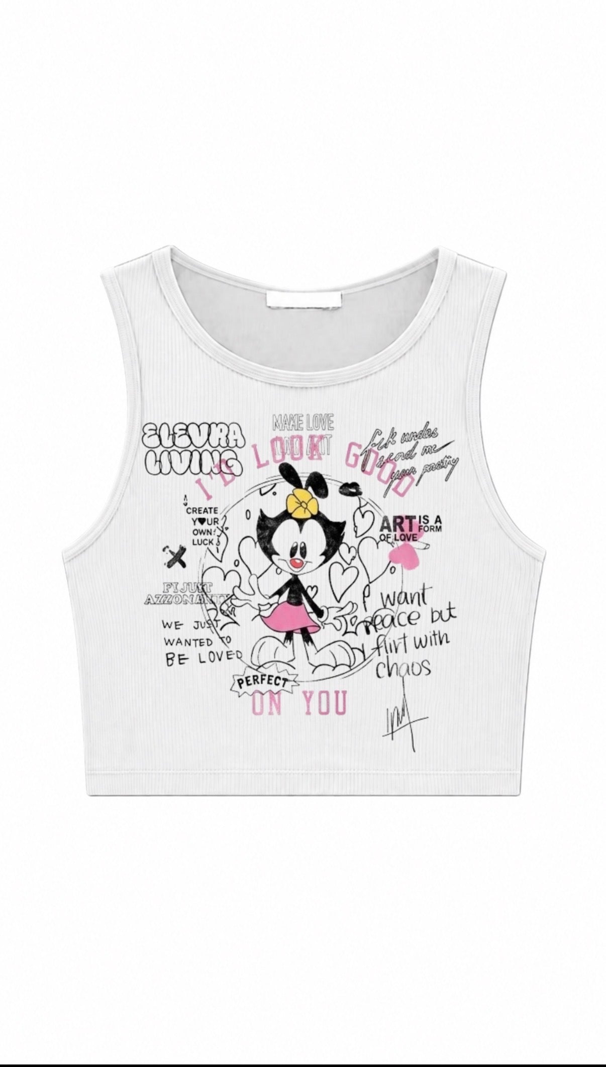 Elevra Living Good Cartoon Crop Top