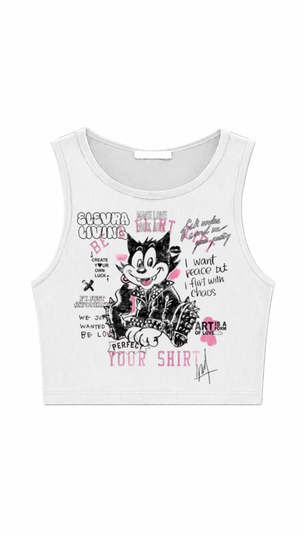 Elevra Punk Cat Crop Top